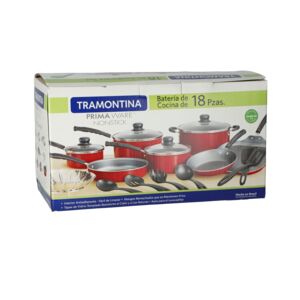 NONSTICK COOKWARE SET 18 PC RED NONSTICK COOKWARE SET 18 PC RED